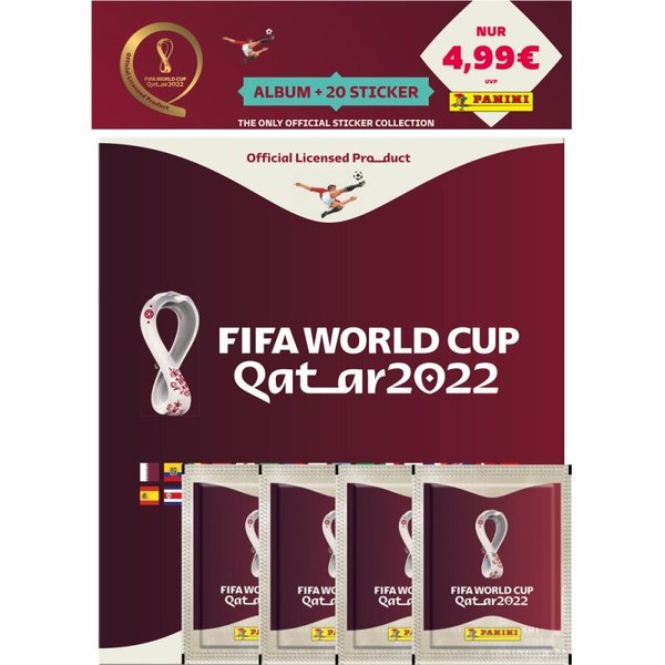 Panini WM 2022 - Fifa World Cup Qatar - Starterset (Album + 4 Tütchen)